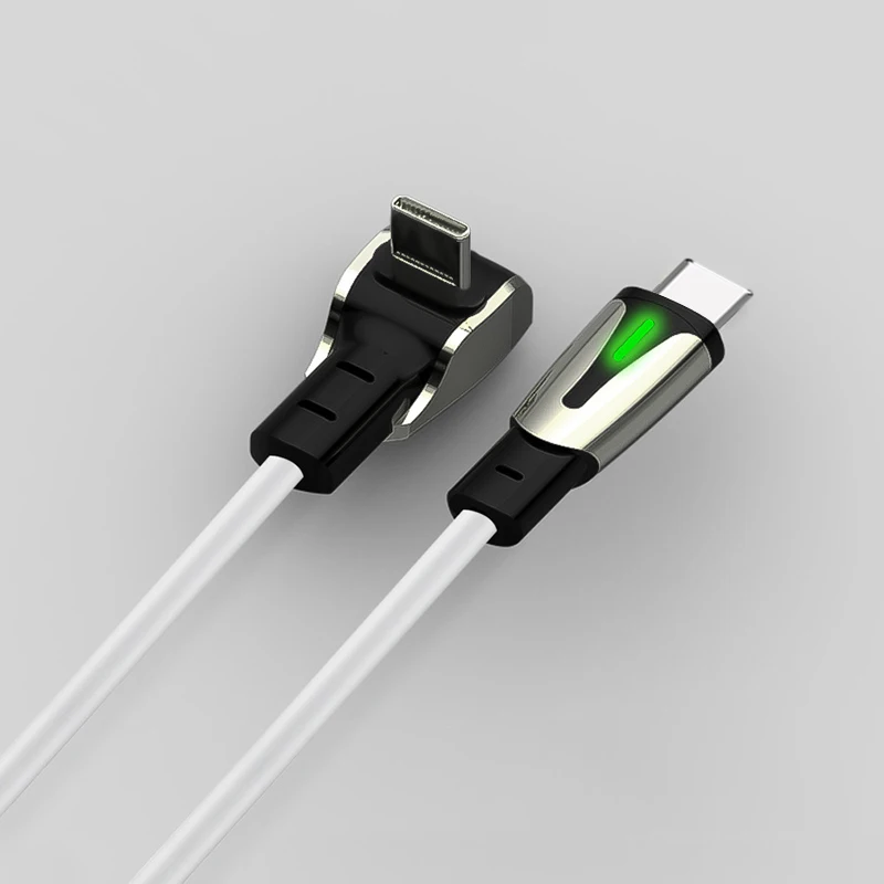 For Tesla Car Phone Charging Cable PD27W 90 Degree Elbow Design Quick Charging Cable USB C Type C Charge With Data Transmission