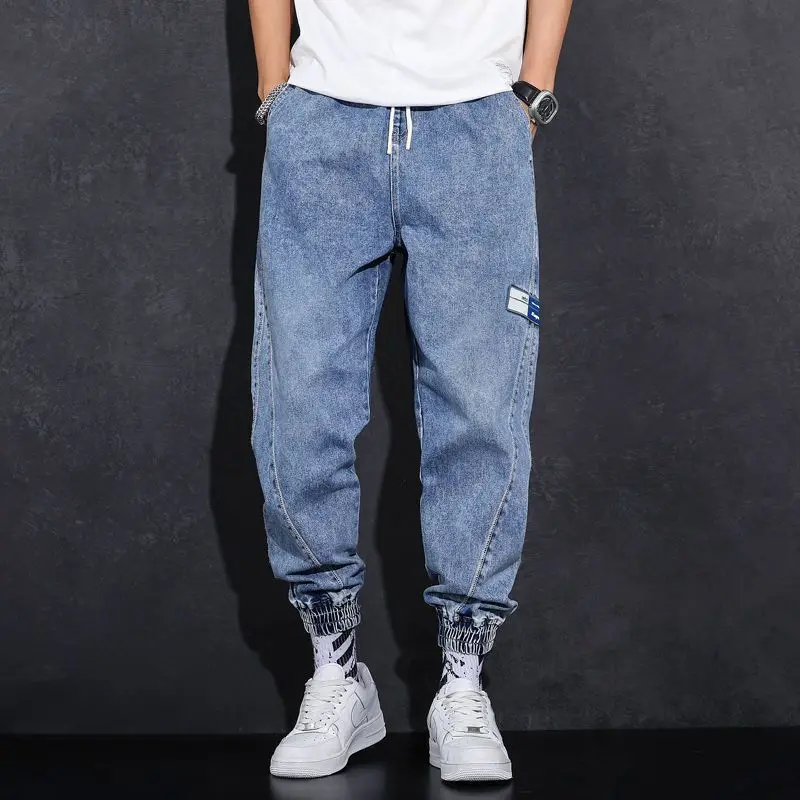 Drawstring 2025 Men's Loose Spring Autumn Tied Harlan New Versatile Casual Tooling Trousers Work Pants Man Work Male Clothes