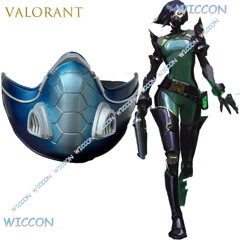 

Valorant Viper Snake Mask Wig Cosplay Halloween Game Character Face Cover Scary Costume Accessory Anime Party RolePlay Halloween