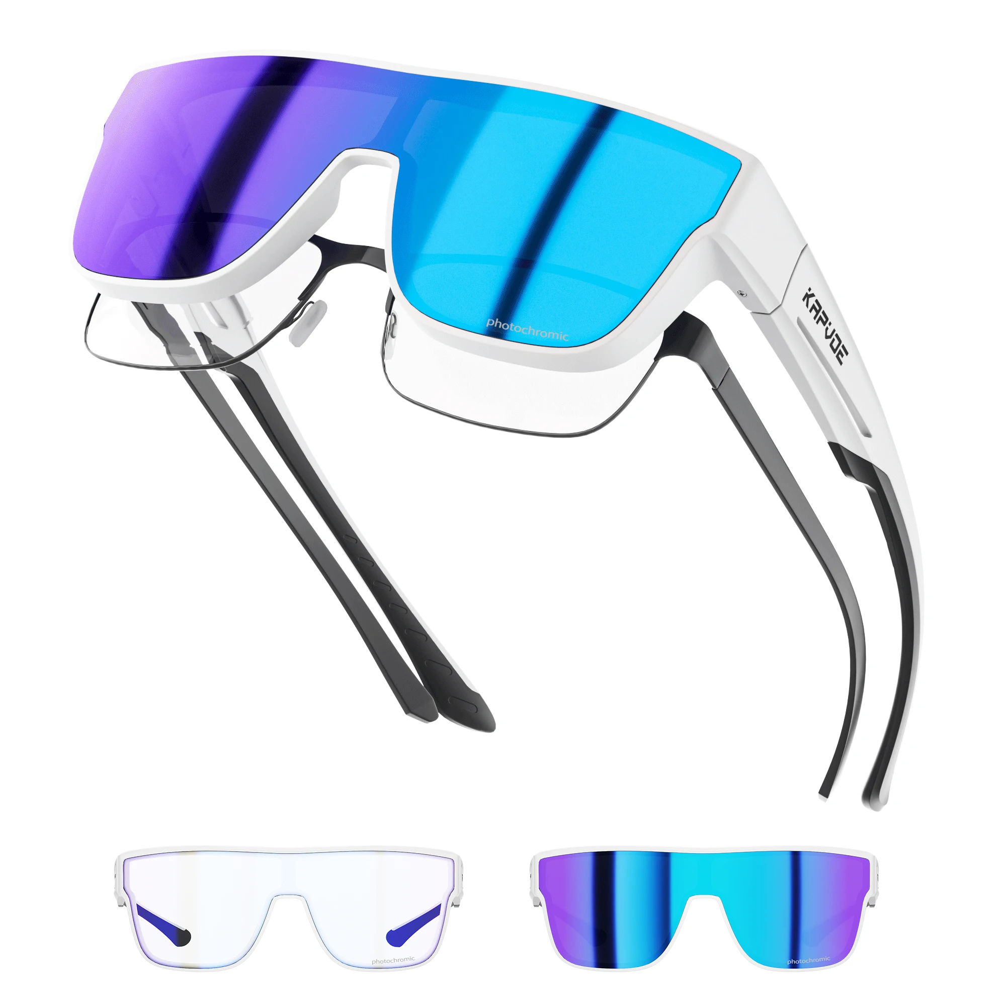 KAPVOE nouvelles lunettes de soleil Fitover Protection UV400 sur les lunettes porteurs lunettes carrées surdimensionnées hommes femmes cyclisme lunettes de course
