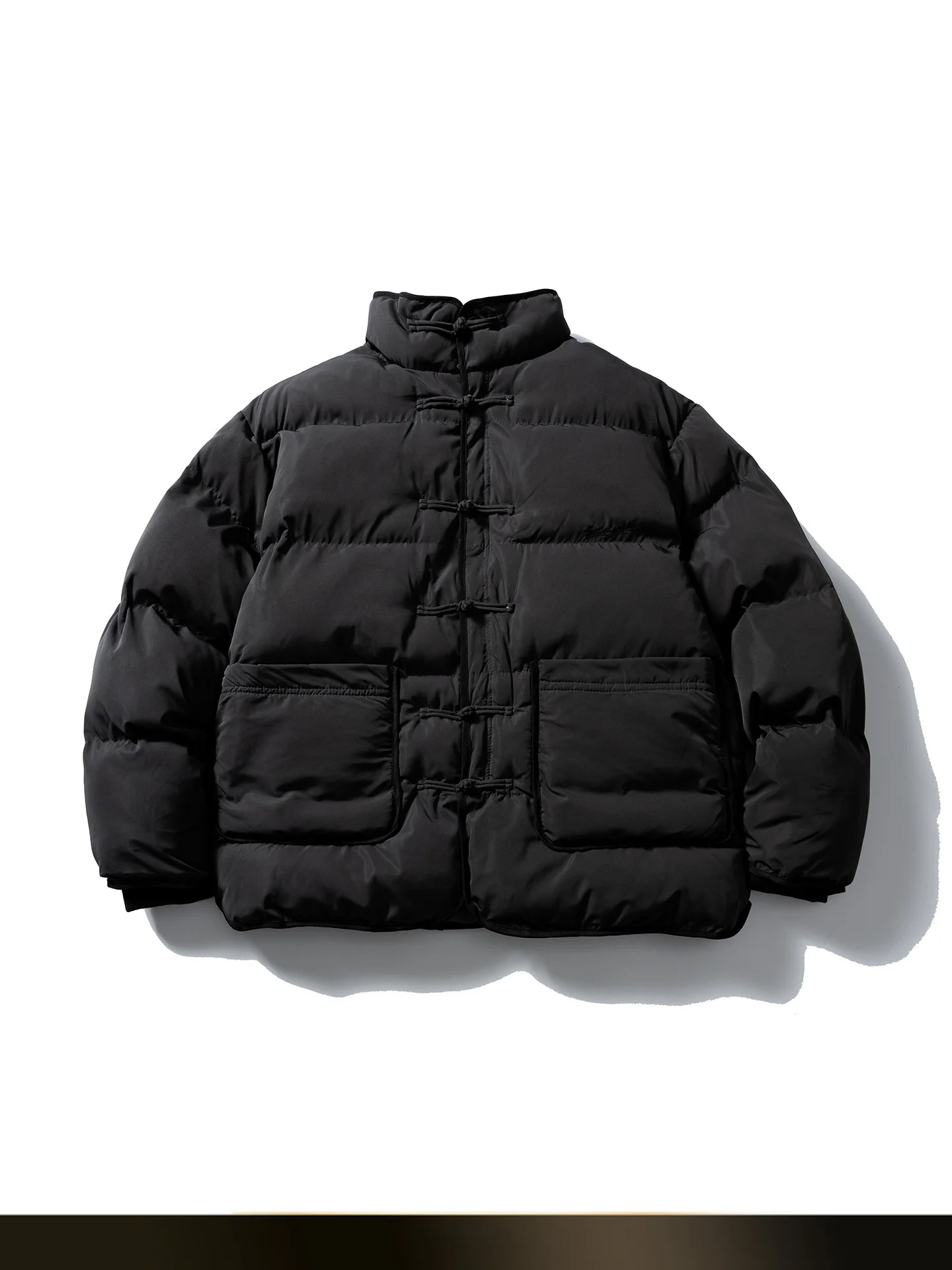 

New Chinese Sle Bread Cotton Jaet Men's Winter Loose Warm Couple Workwear Cotton Coat Stand Collar Casual Polyester Fiber