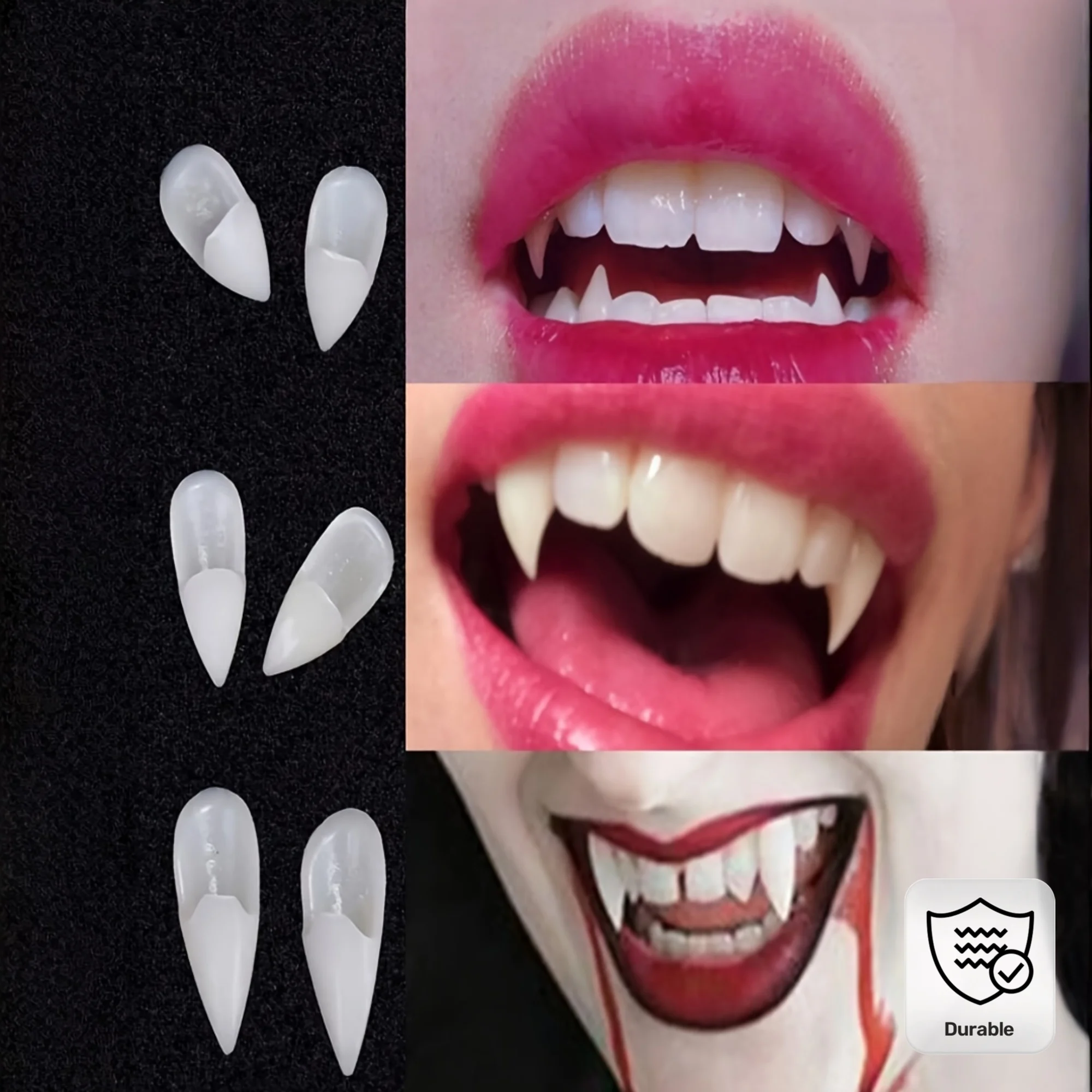 

2/3/4Pairs Halloween Decorations Vampire Fangs Fake Teeth Props Cosplay Props with Solid Glue Props Halloween Costume Accessory