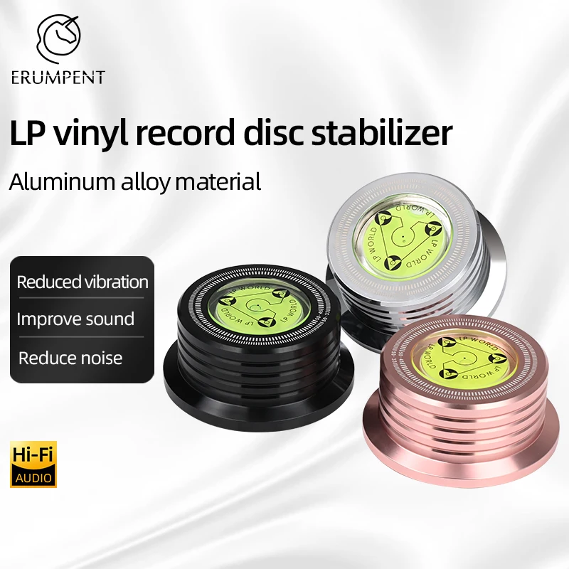 ERUMPENT Hi-end LP Vinyl Record Disc Stabilizer with Level Line Weight  Aluminum Alloy Excellent Sound for Record Disc Player