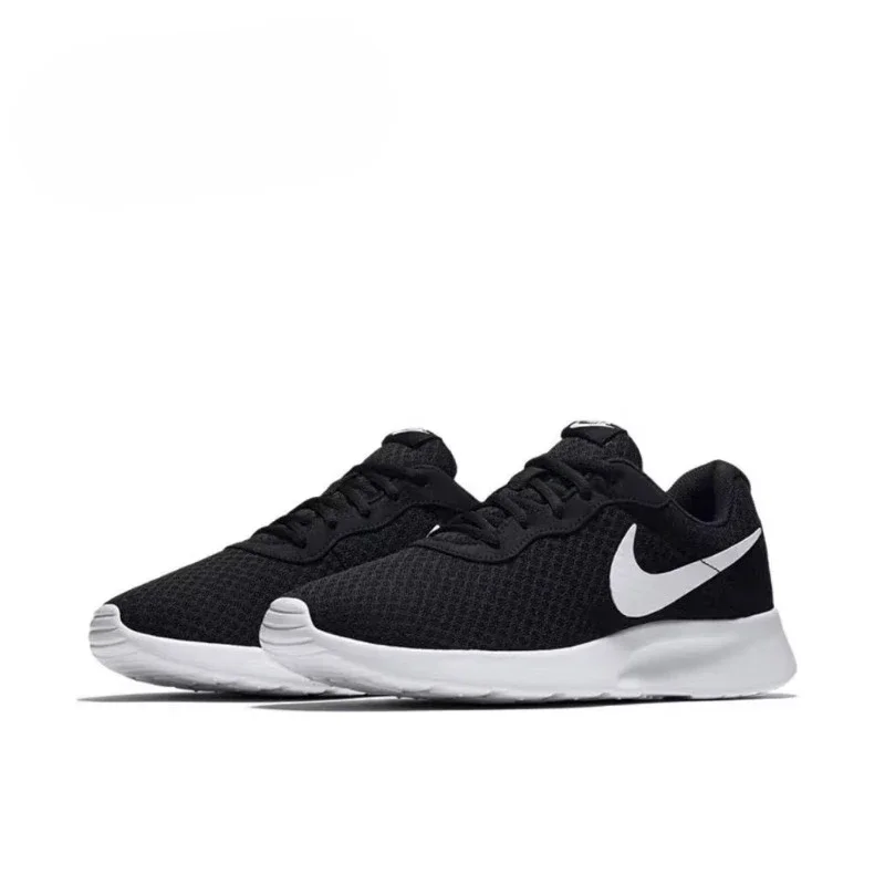 Nike Tanjun Men and Women Running Shoes Black White Low Top Sneakers for Non-Slip and Lightweight Sport Sneakers