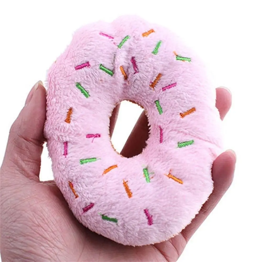 Squeaky venda quente som para animais de estimação adorável squeaker 3 cores brinquedo para cães brinquedos para animais de estimação donut