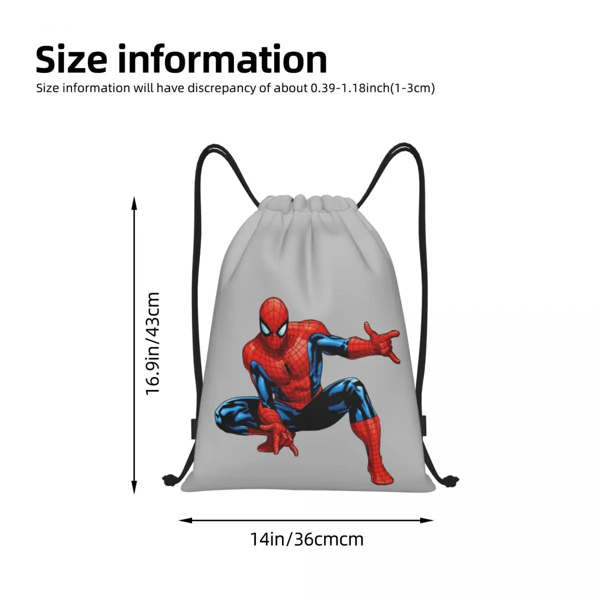 مخصص الرجل العنكبوت الكرتون خارقة الرباط على ظهره حقيبة رياضية للرجال النساء التدريب على الظهر #4