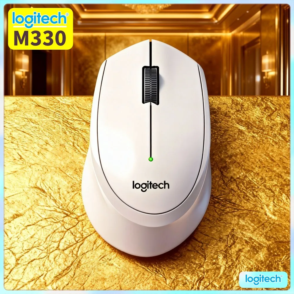 Logitech M330 Wireless Mouse Silent Clicks 2.4Ghz USB Receiver Ergonomic Shape Long Battery For Desktop Laptop Home