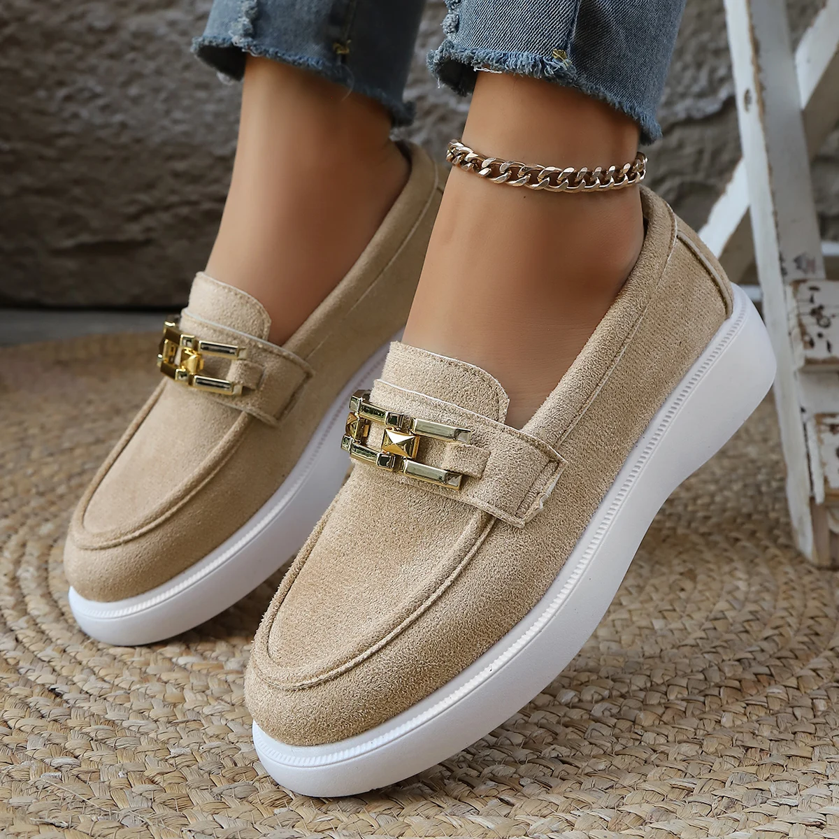 レディースローファー カジュアル 快適 プラットフォームシュ - Women'S Shoes Trending 2025 のレビューと価格