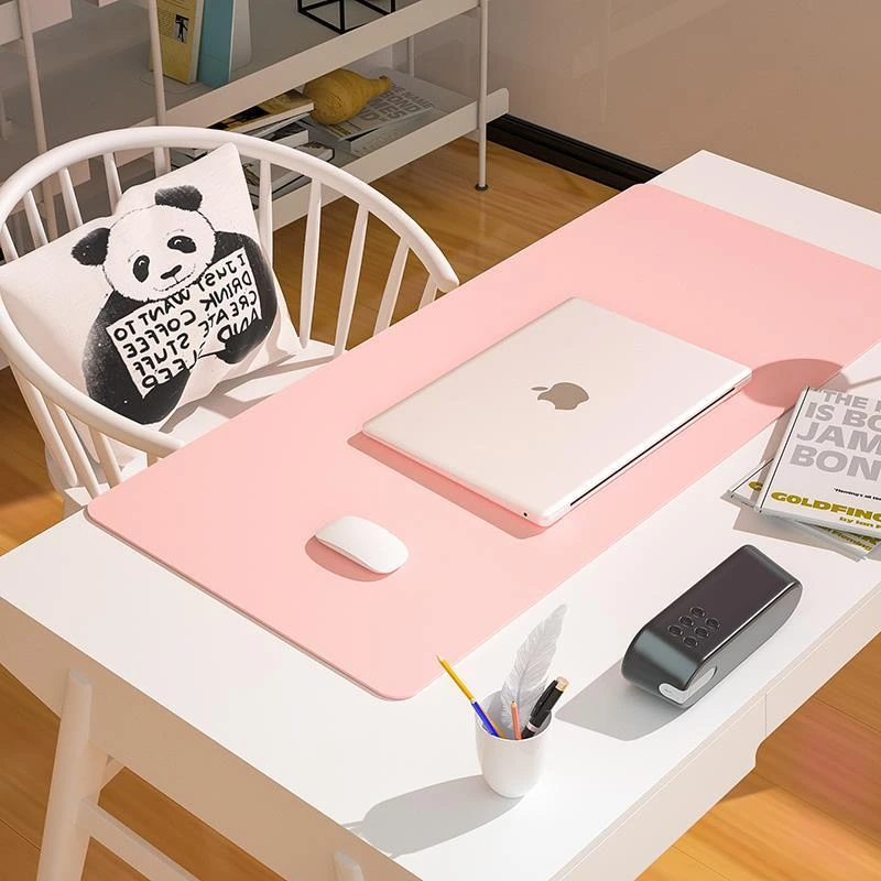 Solid Color Simple Non-slip Large Table Mat Waterproof PU Leather Protective Mouse Pad For Dorm Desk Coffee Dressing Table Mat