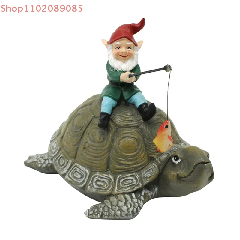 

Фигурки садовой рыбалки, статуя карлика, садовый декор, забавные рыболовные гномы, сидящие на фигурок черепахи