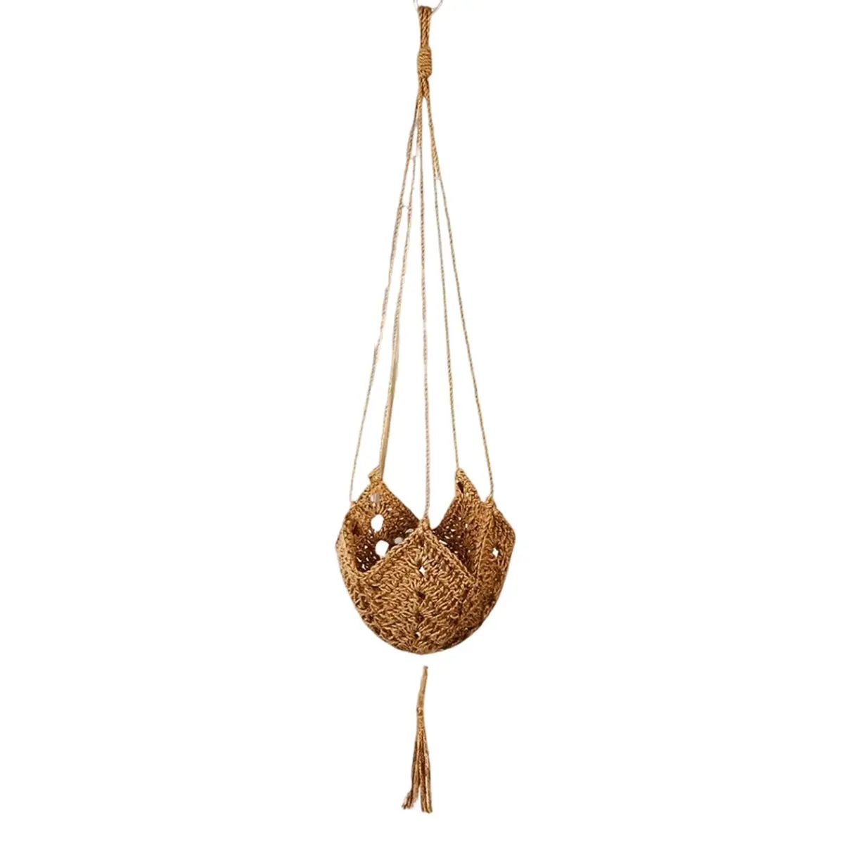 MALL Boho Macrame Jute Crochet Hanging Planter Basket Long Plant Hanger for 3 Inch to 12 Inch Pots Indoor Outdoor Flower Pots