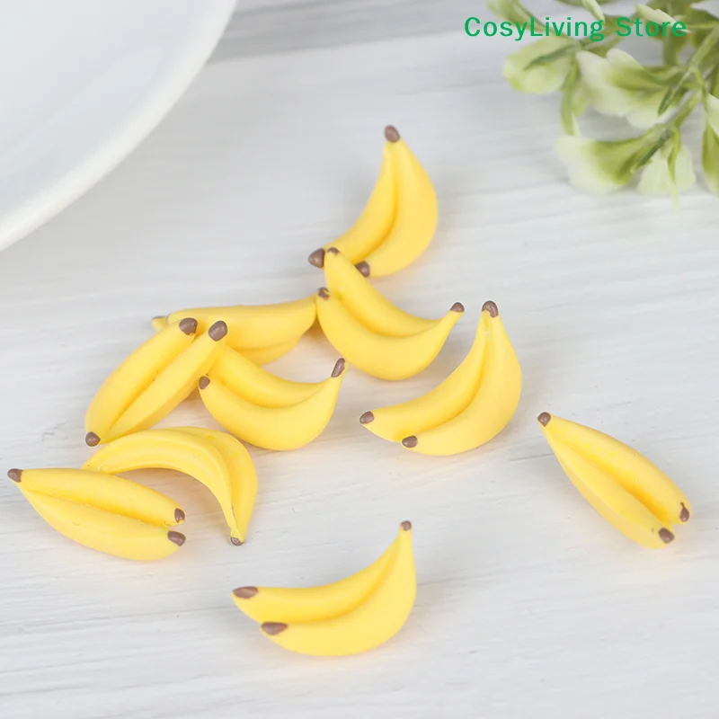 10Pcs 1:12 Miniature Fruit Banana Desktop Decoration House Food Accessories Toys
