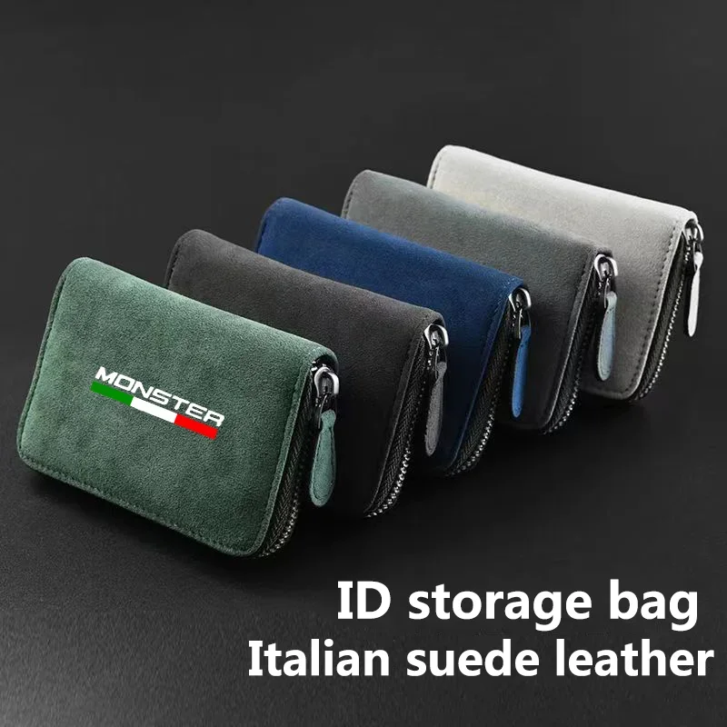 

Motorcycle Suede Leather Portable storage box driver's license ID storage bag For Ducati Monster ST2 M 400 600 620 750 919 796