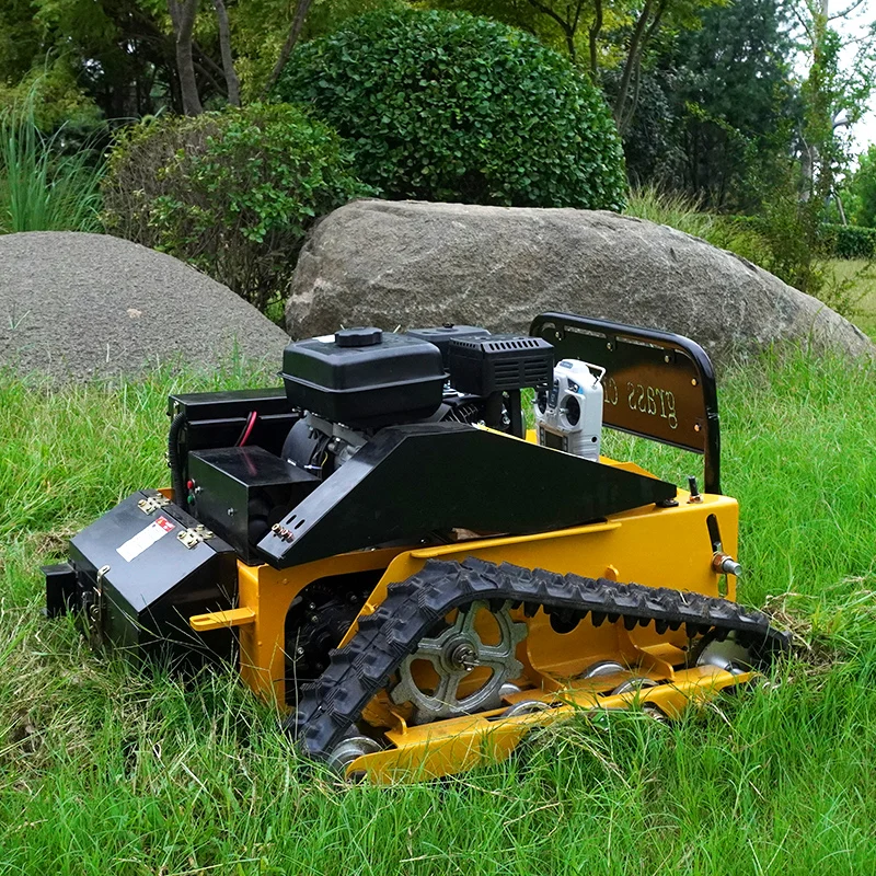 disesuaikan Hot Sale Mini Crawler Pemotong Rumput Mini Remote Control Mesin Pemotong Rumput Pisau Rumput Robot Mesin Pemotong
