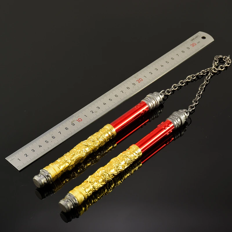 20 ซม./7.87in Peaceful Elite เกมอุปกรณ์ต่อพ่วง Dragon Nunchaku ผ้ารุ่น Full อาวุธโลหะรุ่นเดสก์ท็อปเครื่องประดับของเล่นเด็ก