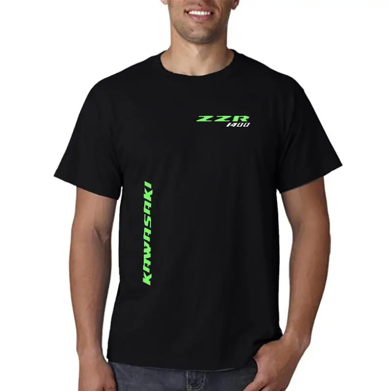 Bike Kowosoki Zzr1400 T Shirt Zzr 1400 Motorcycle Moto T-shirt Mens Round Cotton Short Sleeves Foshion Tee Shirts