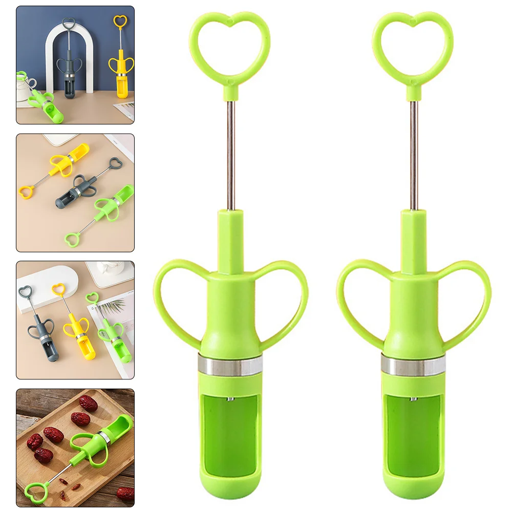 

2pcs Cherry Pitter Tool Stainless Steel Fruit Core Remover Portable Kitchen Gadget For Red Date Jujube Hawthorn Household