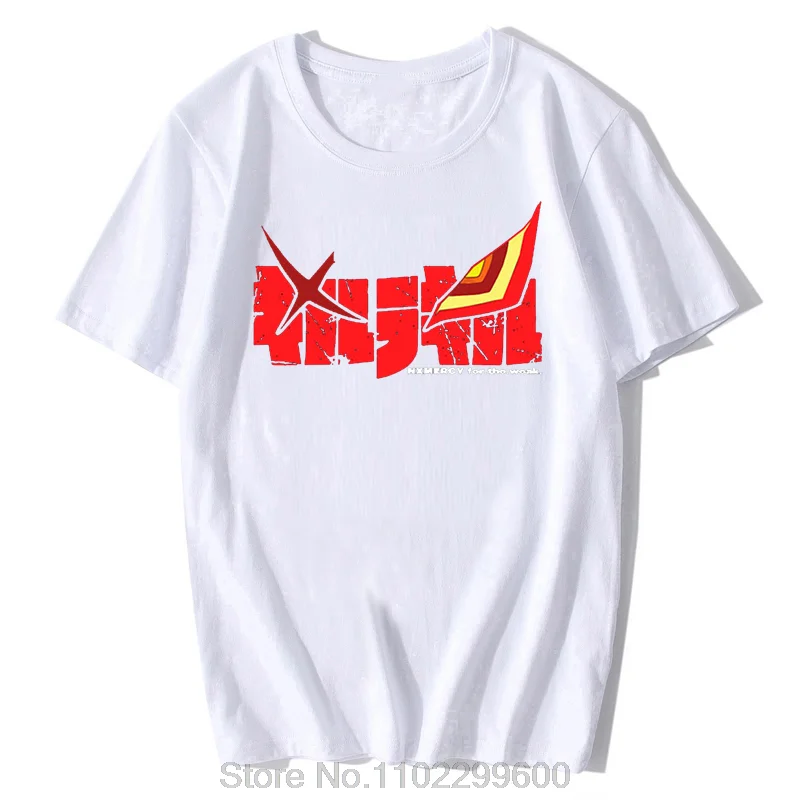 Anime Cool KILL La KILL Matoi Ryuuko Double Sided Print T-shirt Hip Hop Casual Loose Tees Male Vintage Manga T-shirts Oversized