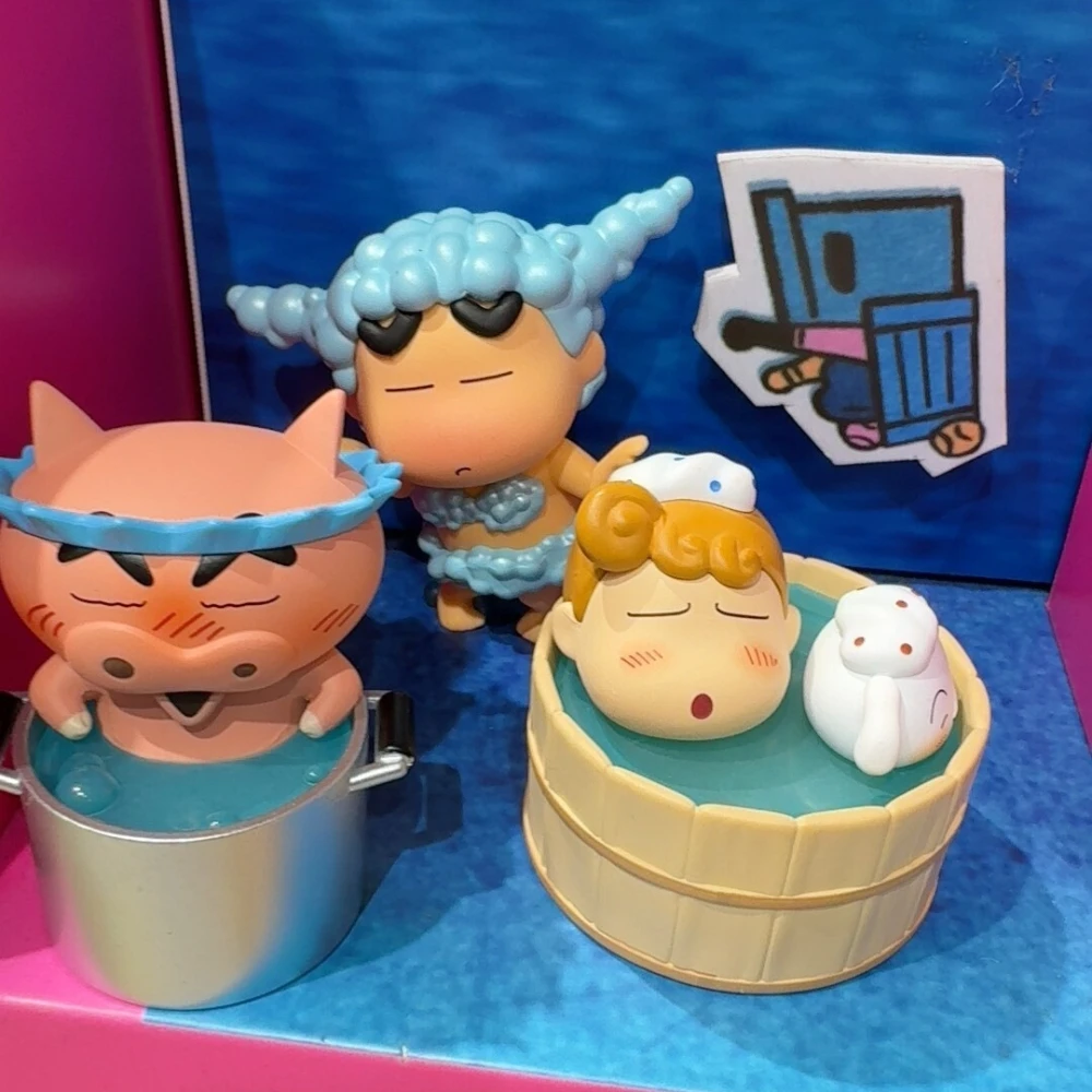 Crayon Shinchan Dynamic Scrub Series Caja Sorpresa, Adorno de Escritorio Bonito, Figura de Anime, Muñeco, Bolsa Sorpresa de Moda, Juguete, Regalo