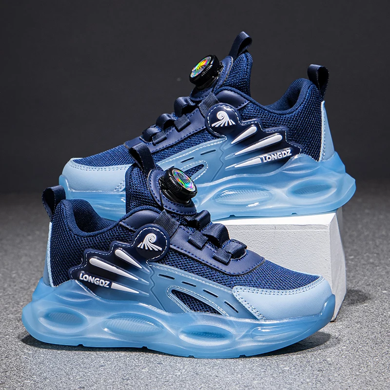 

Knit Boy Sports Shoes High Quality Children Sneaker 2025 New Design Soft Anti-slip School Running Sports Sneaker for Boy