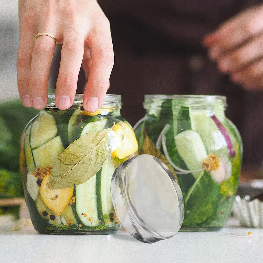 

2pcs Pickle Jars Weights Glass Fermenting Lid Heavy Duty Fermentation Weight For Vegetables Tofu Sauces Kitchen Storage
