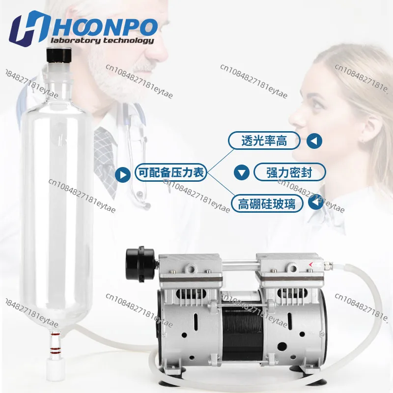 Vacuum sampling bottle 1L 2L 3L 5L 10L with vacuum pressure gauge, gas acquisition, unpowered instantaneous sampling bottle