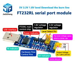 FT232RL serial port module USB to TTL serial port small board 5V 3.3V 1.8V level Download the burn line