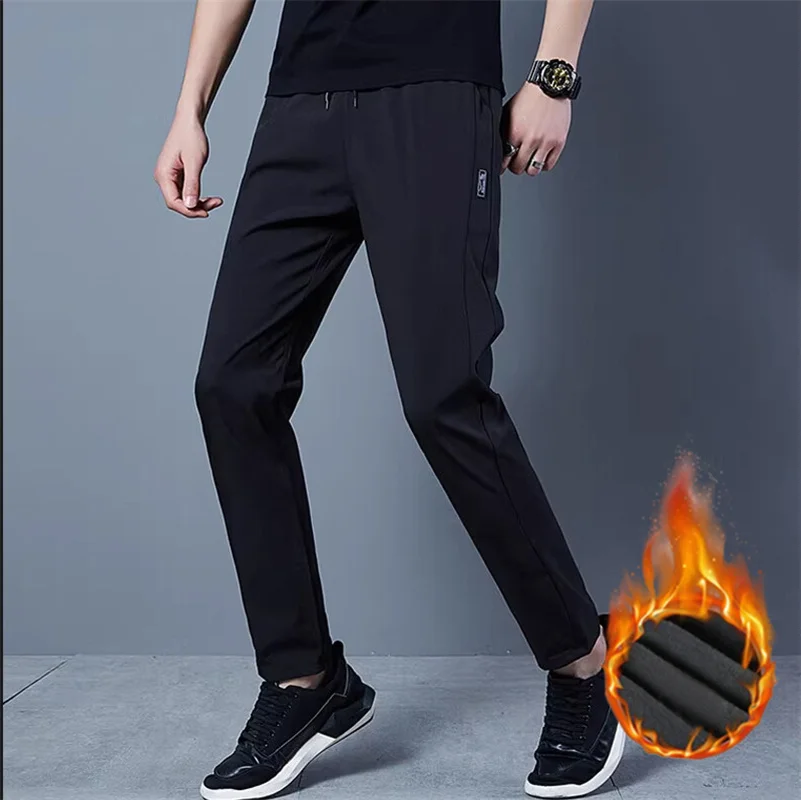 Leg tied and plush sports pants  high waisted and thick sweatpants  winter outerwear, lamb wool cotton casual new women's autumn