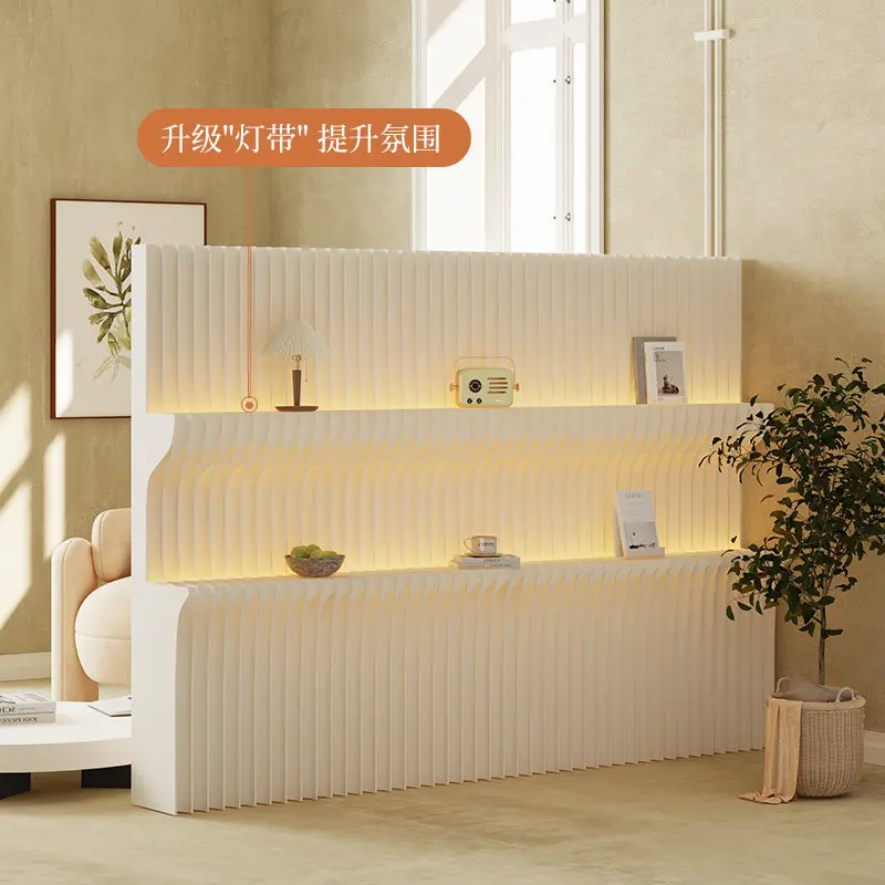 folding White Bookshelf Office Partition Screen Living Room Shelf Beauty Salon Display Cabinet room divider