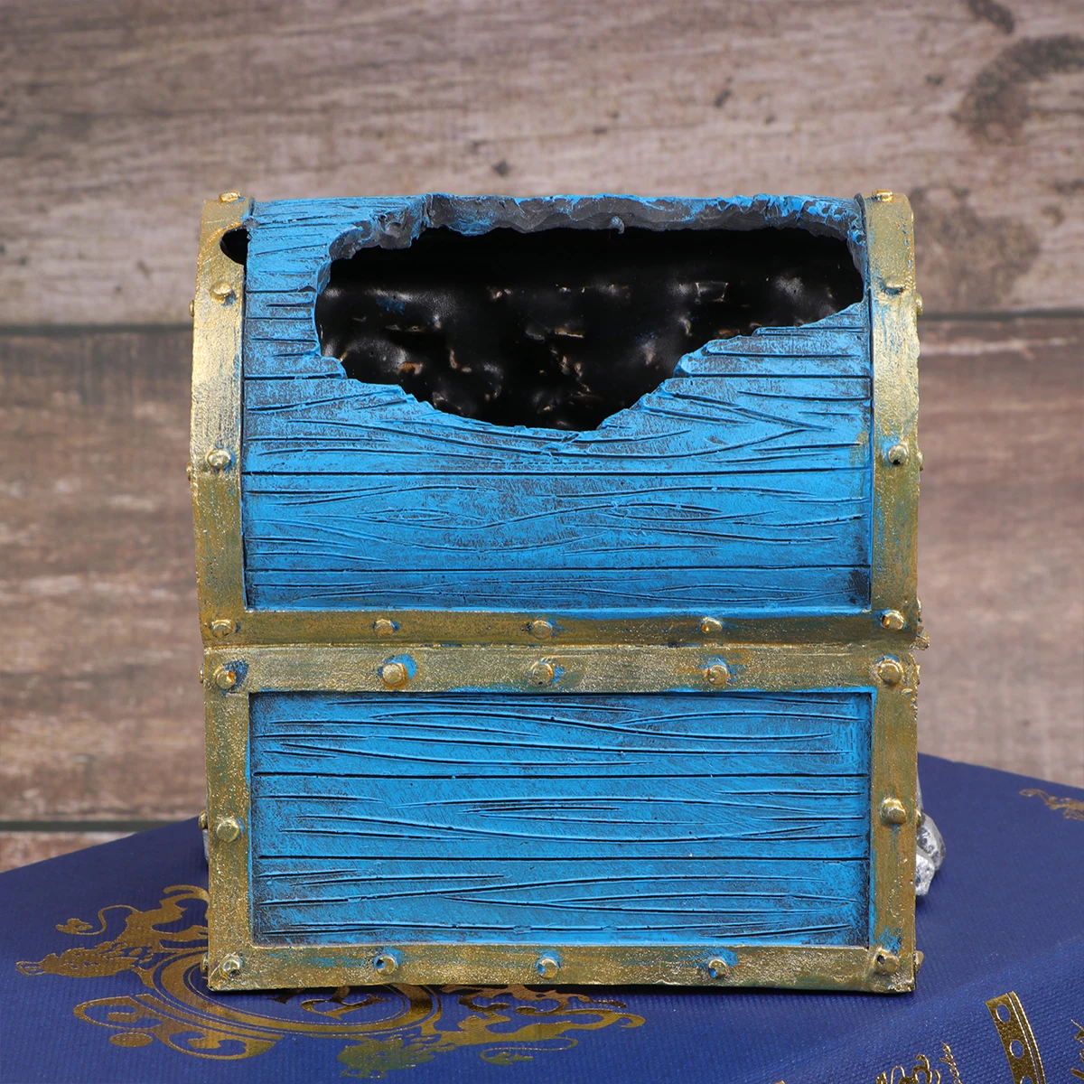 

Jewelry Box Aquarium Landscaping Ornament Resin Tank Decor Natural Ceramic Bubbler Ornaments Durable Safe Fish Shelter Fish Tank