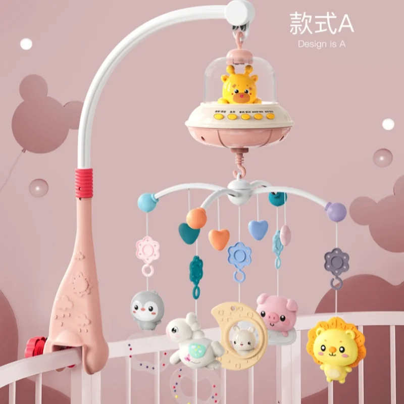 ベビーベッドベルチャイム、0～1歳向けの子供用製品、リモコン音楽回転ベッドサイドベル、赤ちゃんを落ち着かせるおもちゃ、ギフト