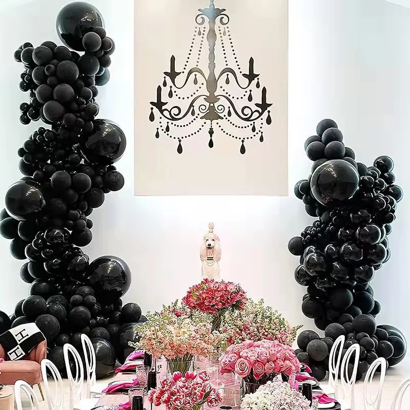 Black Balloons Garland Birthday Party Decoration Balloon Arch Baby Shower Wedding Balon Anniversary Decor Accessory