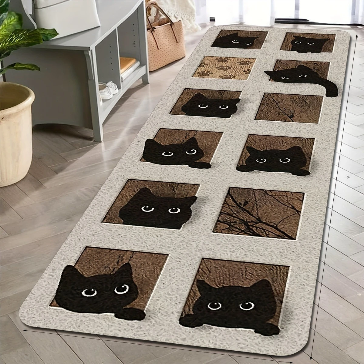 

1PC Jigsaw Cats pattern Door Mats Kitchen Rugs Non-Slip Pop design Living room Rugs Bath Mat Carpet for Home Sink Laundry Decor