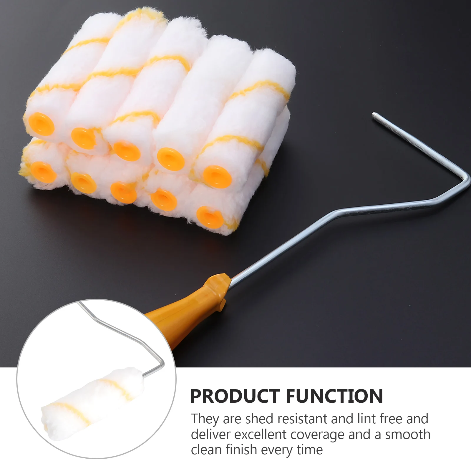 

1pc 4 Inch Roller Cover Washable Reusable Naps Easy Use Clean Wall Ceiling Paint Roller Smooth Finish Rollers Crocodile