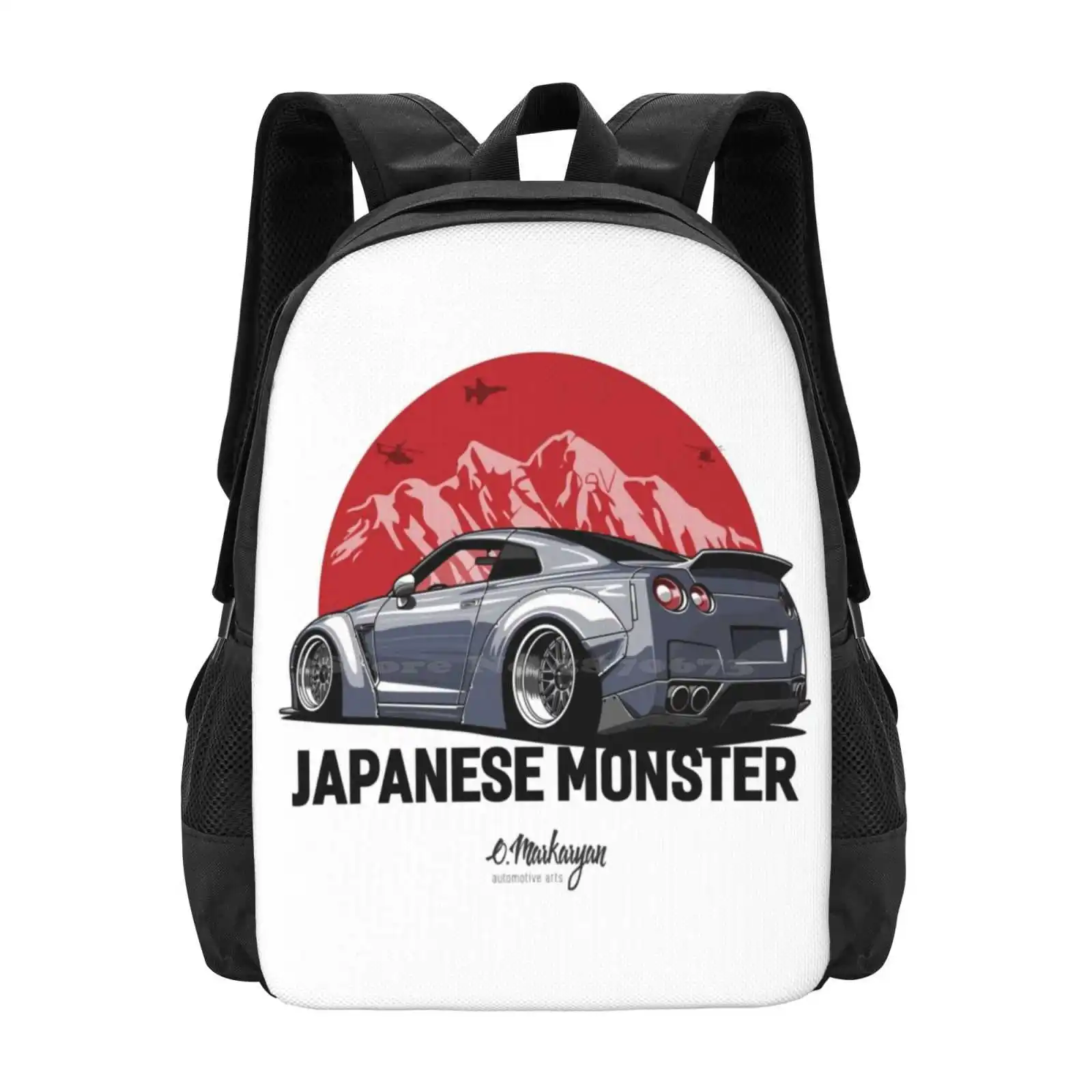 

Gtr. Japanese Monster ( Grey ) School Bags Travel Laptop Backpack Cars Automotive Automobile Stance Sportcar Japan Gtr