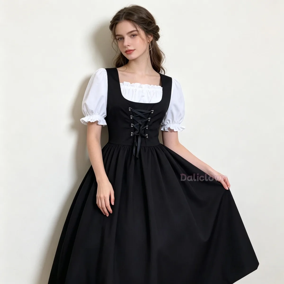 Deutsches Biermädchen Dirndl Bayerisches Oktoberfest-Kostüm Mittelalterliches Renaissance-Kleid Damen Halloween-Party Faschingskostüm Übergröße 5XL