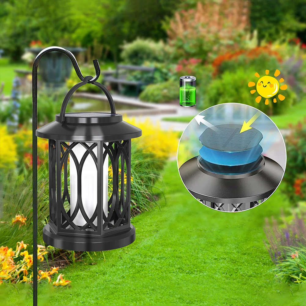 Solar Wall Lantern Outdoor with Flickering Flame Solar Powered Flame Lights Solar Powered Outdoor Lights for Garden Yard Decor