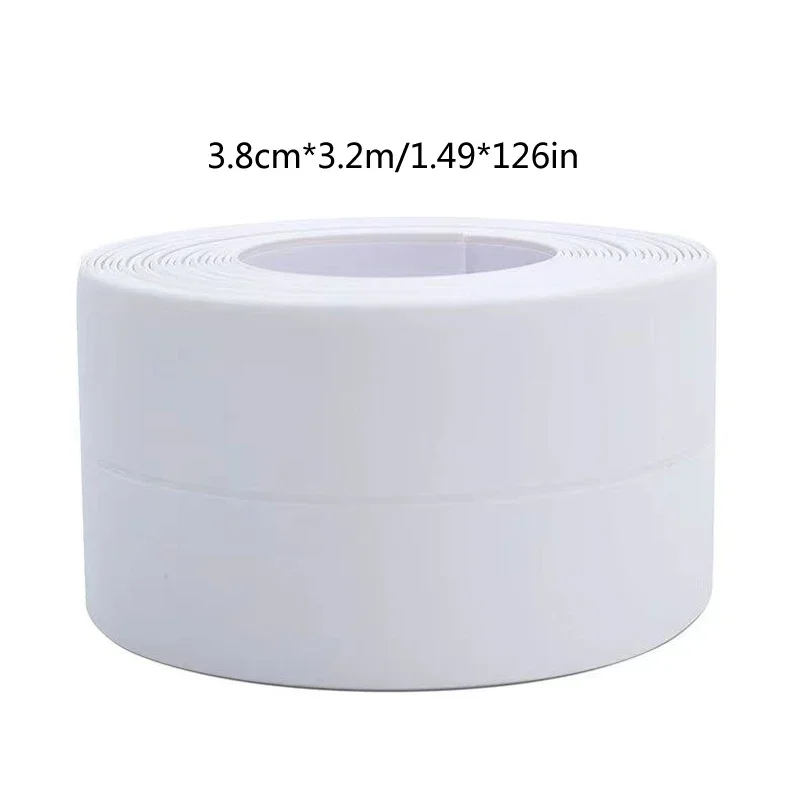 Tira de sellado impermeable para inodoro, cinta de PVC a prueba de moho para baño, fregadero, ducha, bañera, cocina, autoadhesiva para pared