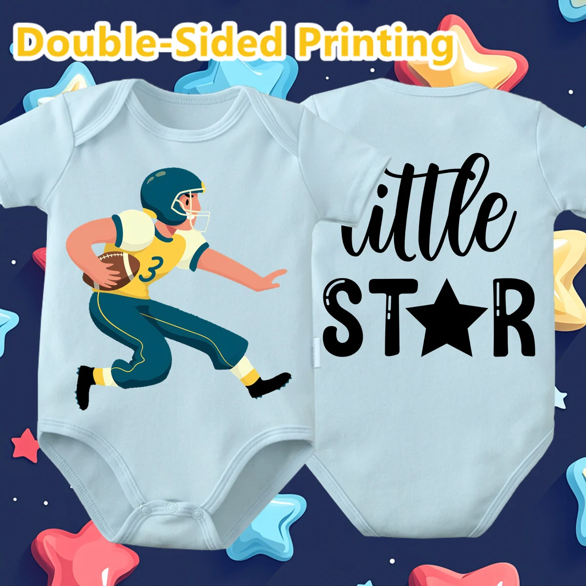 

Комбинезон из чистого хлопка, боди с двусторонним принтом «Маленькая звезда», удобная ткань для ребенка, комбинезон для новорожденных от 0 до 12 месяцев