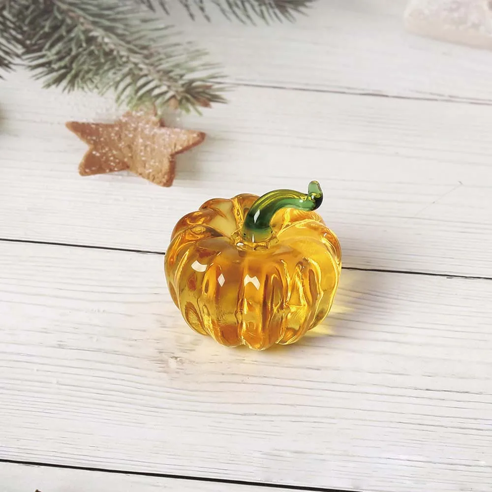 Glass Fruit Decor Crystal Pineapple Figurine Collectibles Hand Blown Glass Fruit Decoration for Home Kitchen Office