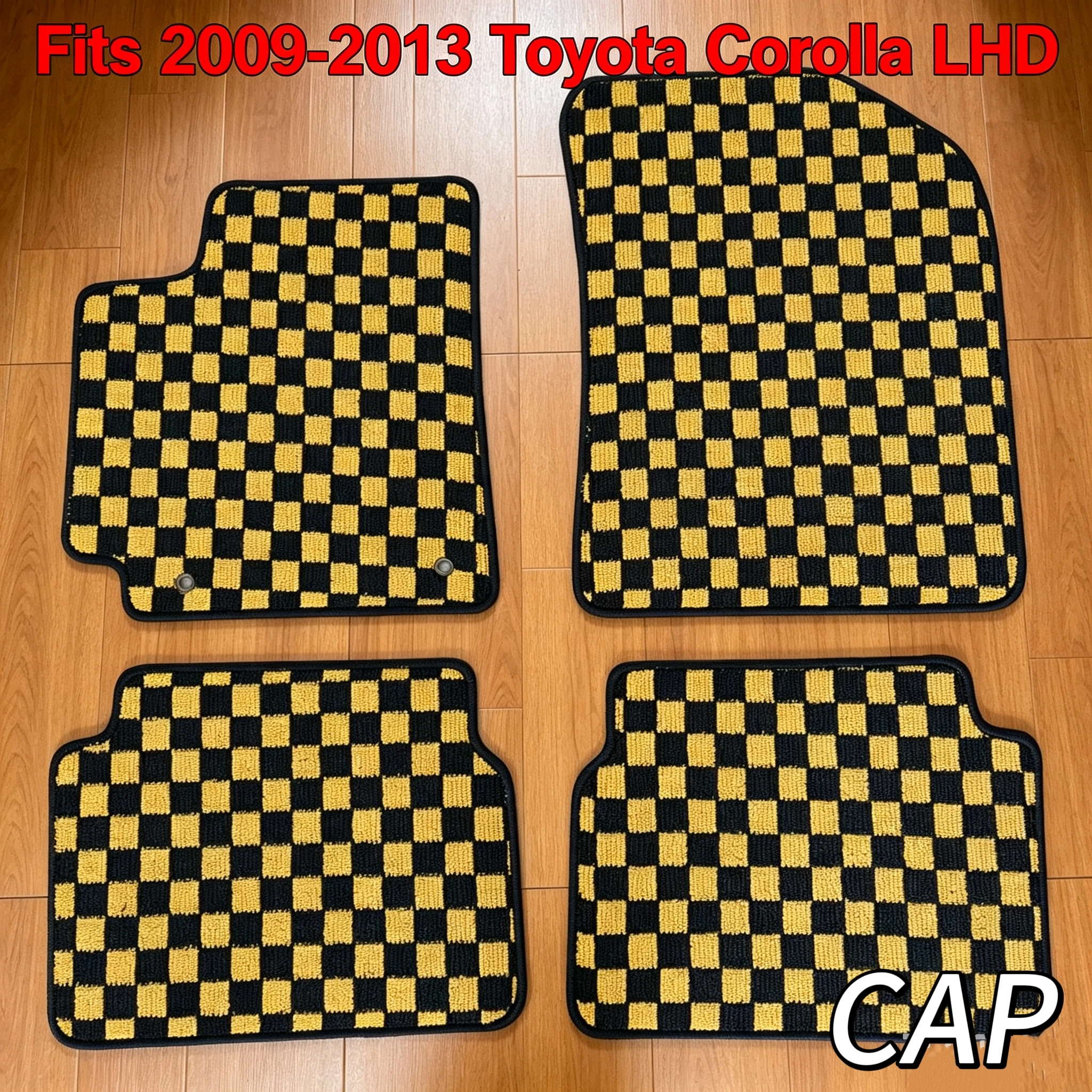 Tapetes de Chão Xadrez JDM para Toyota Corolla 2009-2013 LHD, Carpete Personalizado Sem Costura, Acessórios para Interior de Carro