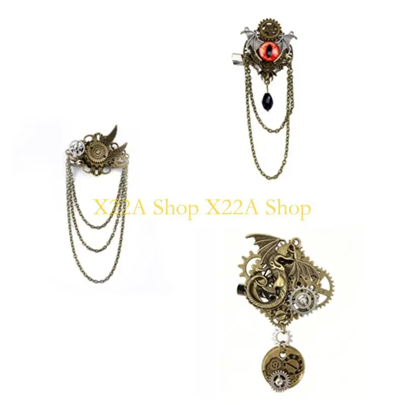 Unique Unique Steampunk Inspired Wing Gear Brooch Alloy Metal Pin Steampunk Costume Jewelry For Gothic Lovers And Trendsetters