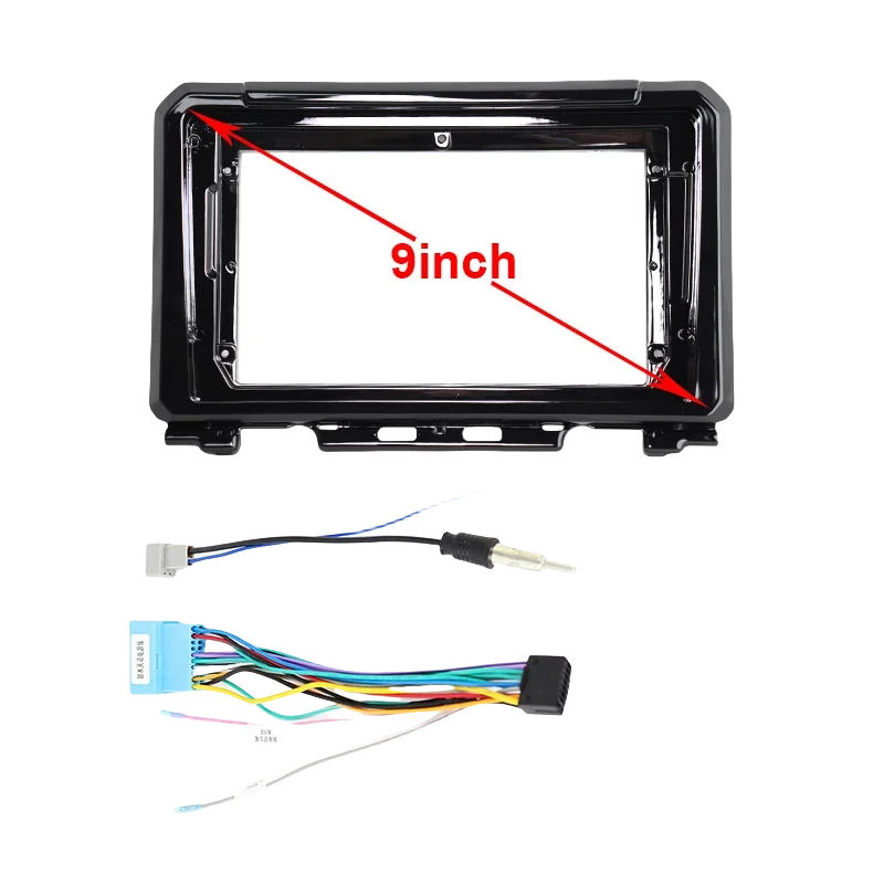 Car Radio Fascia Frame For SUZUKI 2007-2019 JIMNY 9 inch Stereo Panel Wire Harness Power Cable Adapter Canbus Decoder