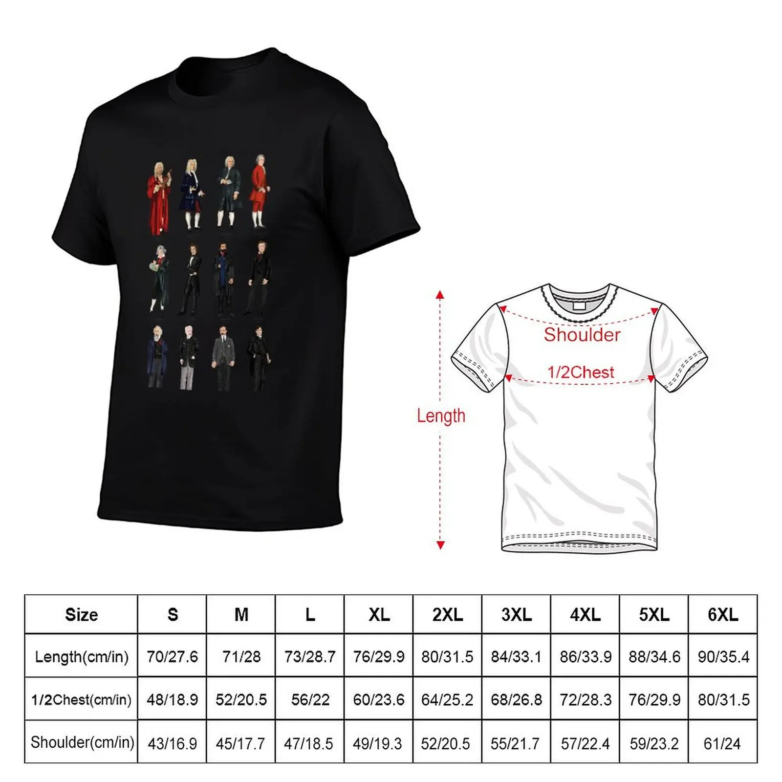 12 Great Classical Composers T-Shirt graphic t shirts custom shirt funny t shirts for men