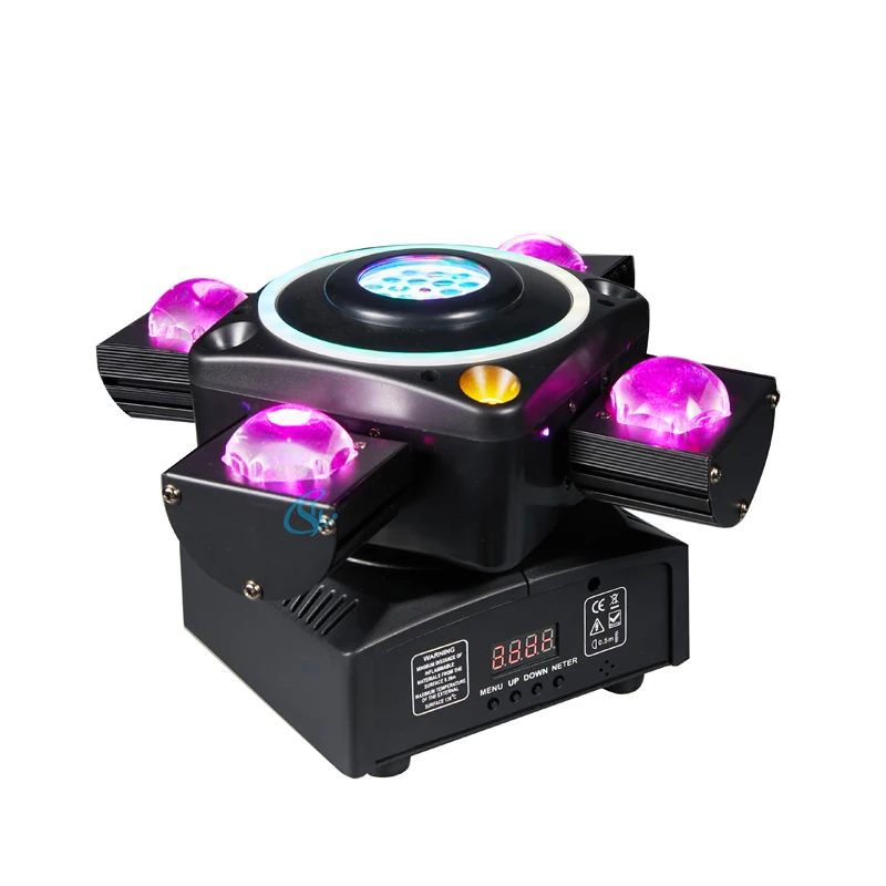 Imagem -02 - Led Four Arms Moving Head Strobe Laser Light Colorido Bee Eyes Iluminação de Palco dj Festa Show Boate Bar Dmx512 90w