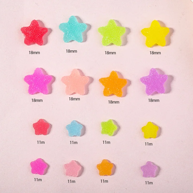 Jelly Effect Resin Star Charms Soft Candy Beads for DIY Cream Glue Phone Case Hair Clip Craft Supplies
