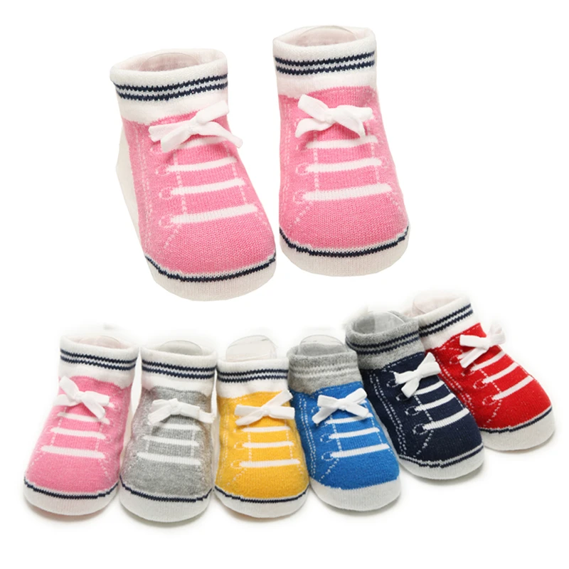 1Pair Baby Socks Anti-slip Newborn Girls Boys Socks Cotton Children Kids Rubber Grip Socks Shoes Toddler First Walking bebe Cute