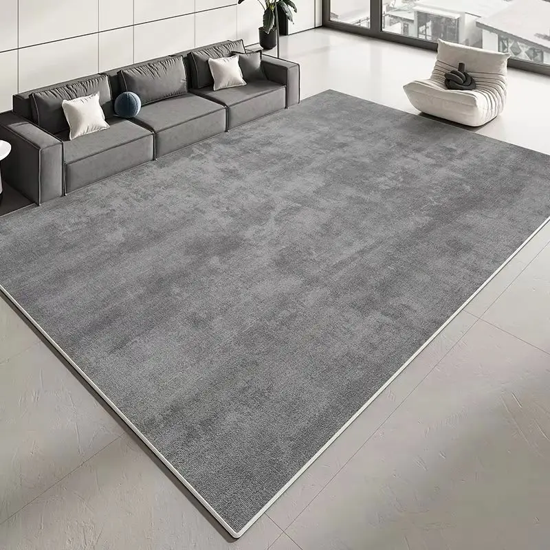 VIKAMA Solid Dark Gray Minimalist Large Area Rug Anti Slip Washable Alfombra Living Room Sofa Bedroom Modern Home Floor Decor