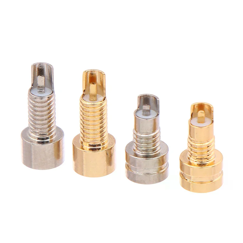 1/2 pz Universale Pin Presa Femmina Presa Mmcx Rame Puro Placcato Oro Built-In Hreaded Dado Supporto Spina Per Cuffie