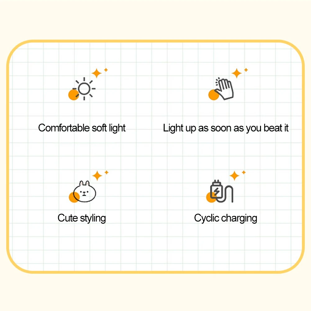 Led criativo lâmpada de cabeceira recarregável bonito atmosfera lâmpada luz quente tapinhas nightlight para mesa quarto sala estar